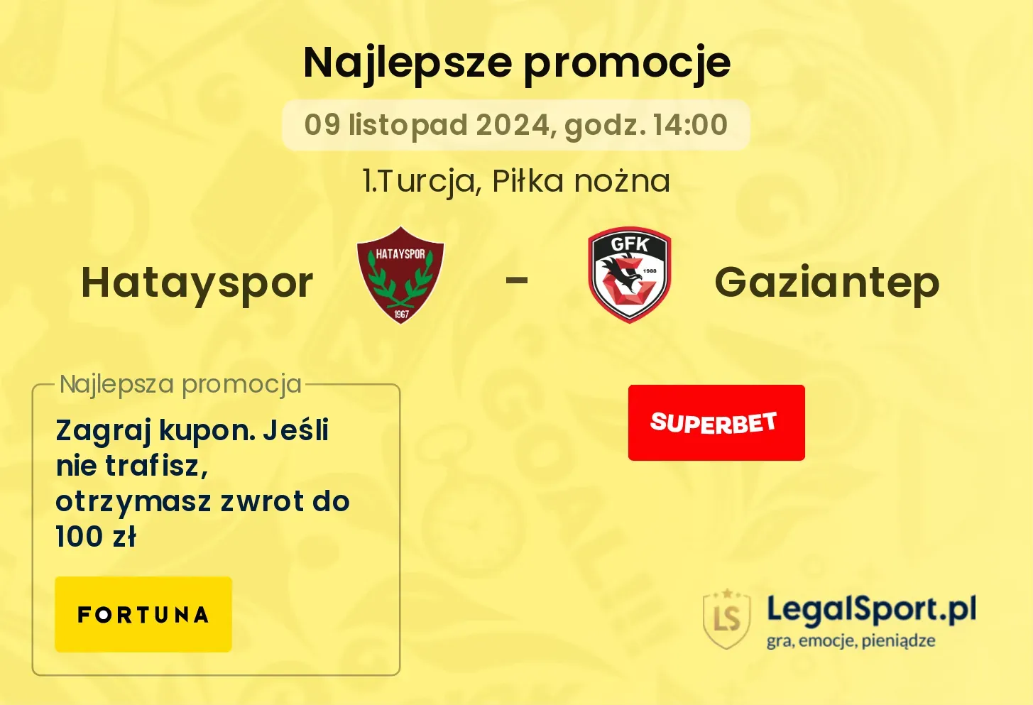 Hatayspor - Gaziantep promocje bonusy na mecz