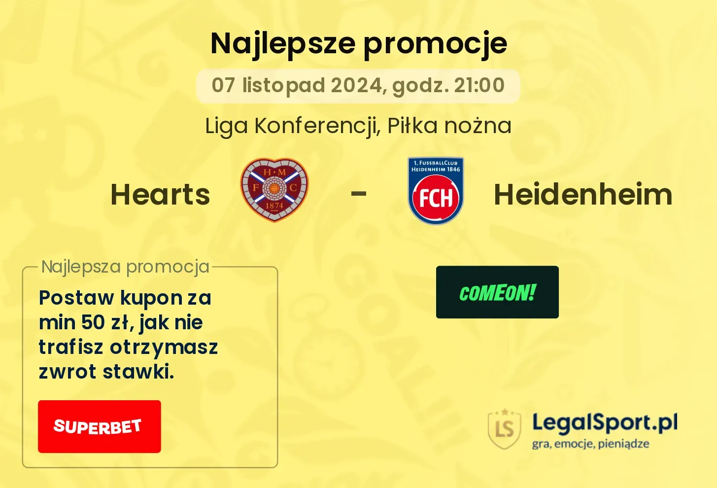 Hearts - Heidenheim promocje bonusy na mecz