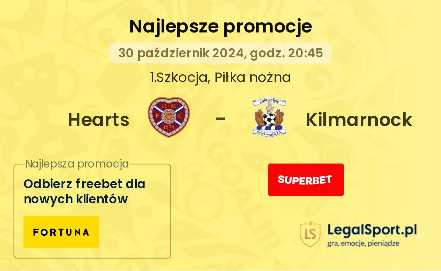 Hearts - Kilmarnock promocje bonusy na mecz