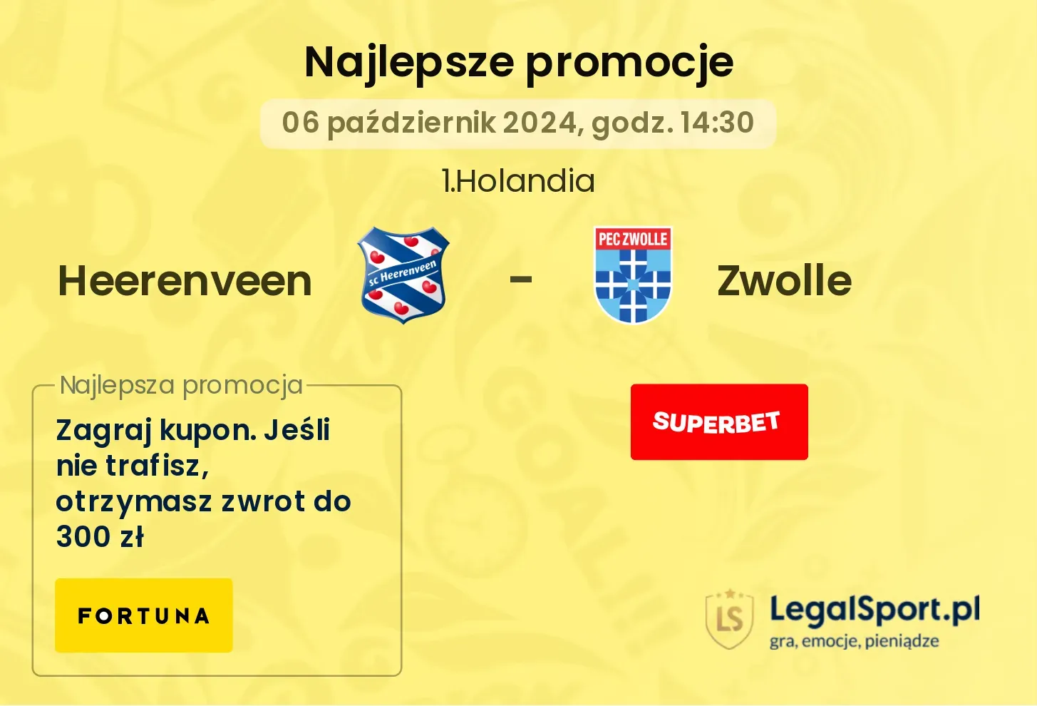 Heerenveen - Zwolle promocje bonusy na mecz