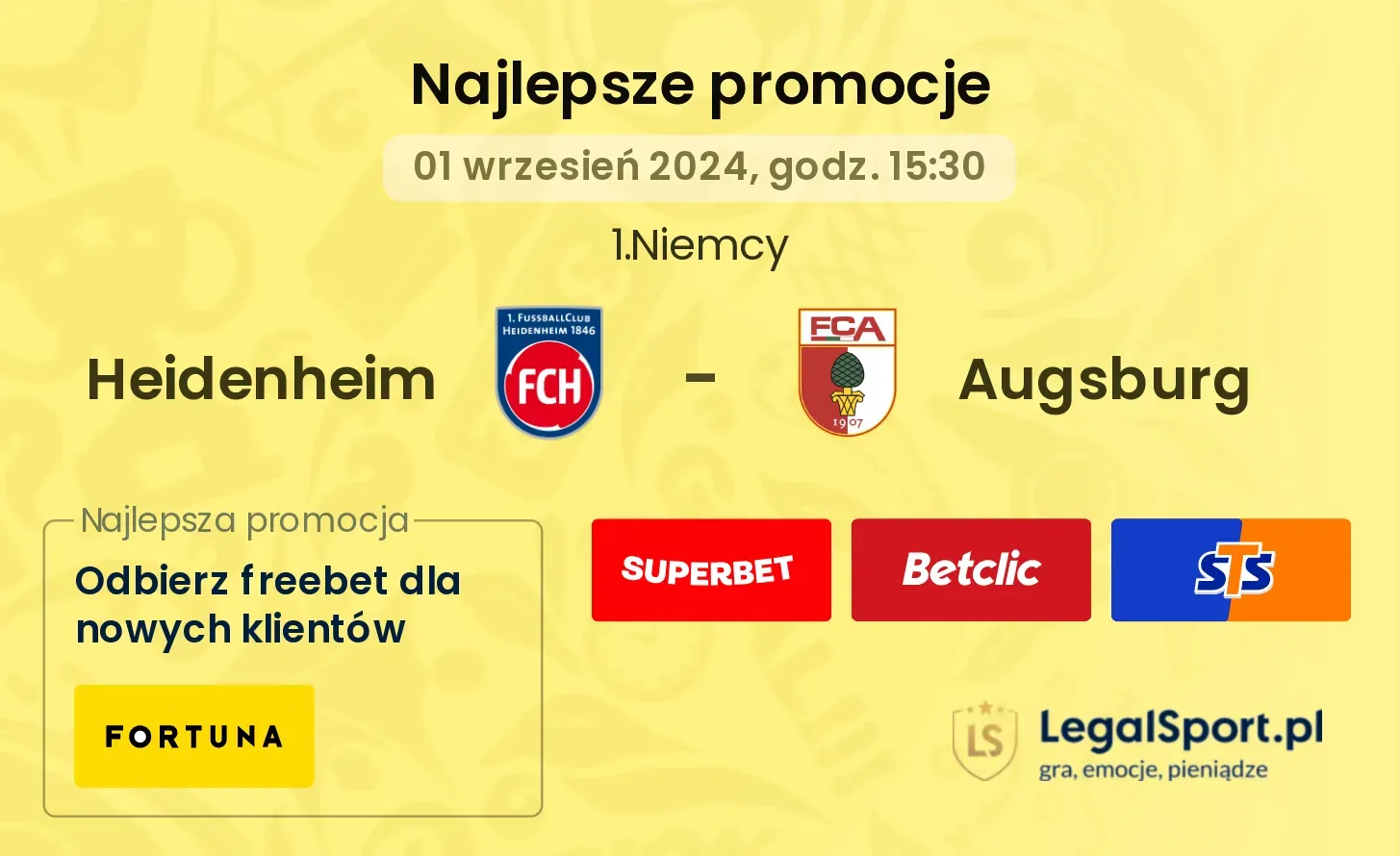 Heidenheim - Augsburg promocje bonusy na mecz