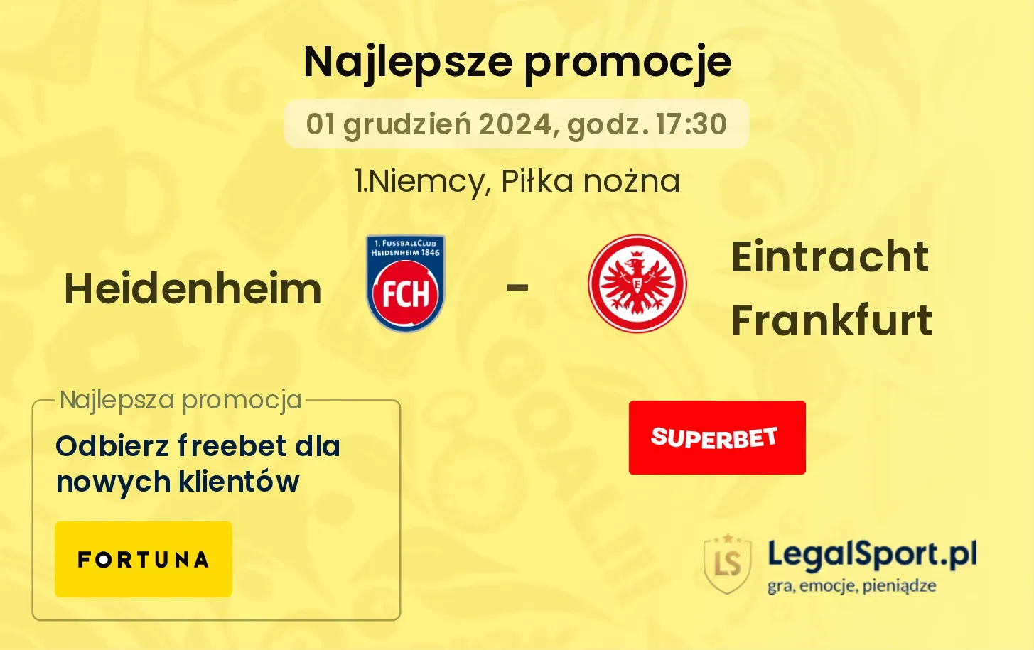 Heidenheim - Eintracht Frankfurt promocje bonusy na mecz