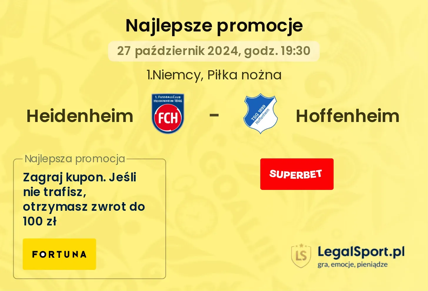 Heidenheim - Hoffenheim promocje bonusy na mecz