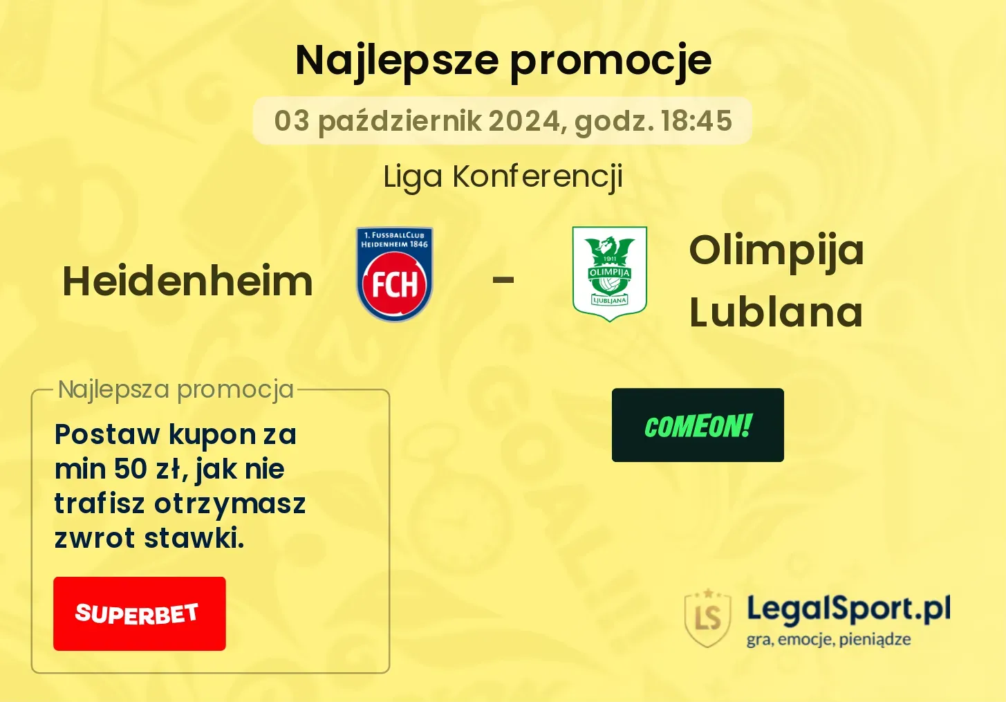 Heidenheim - Olimpija Lublana promocje bonusy na mecz