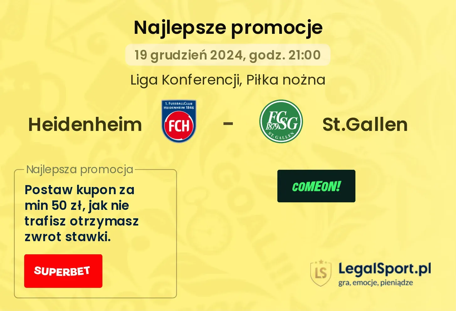 Heidenheim - St.Gallen promocje bonusy na mecz