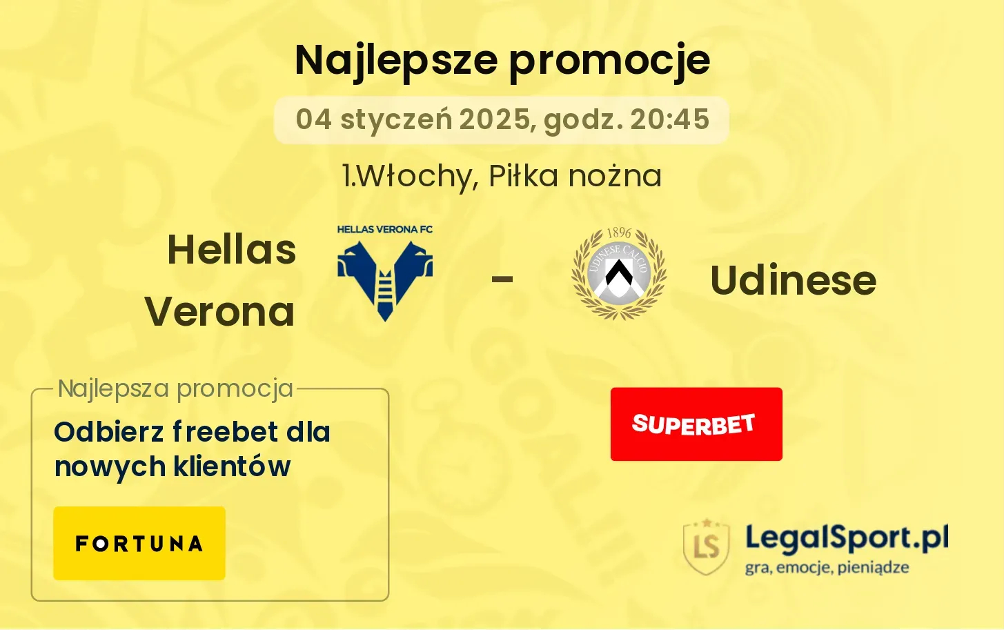 Hellas Verona - Udinese promocje bonusy na mecz