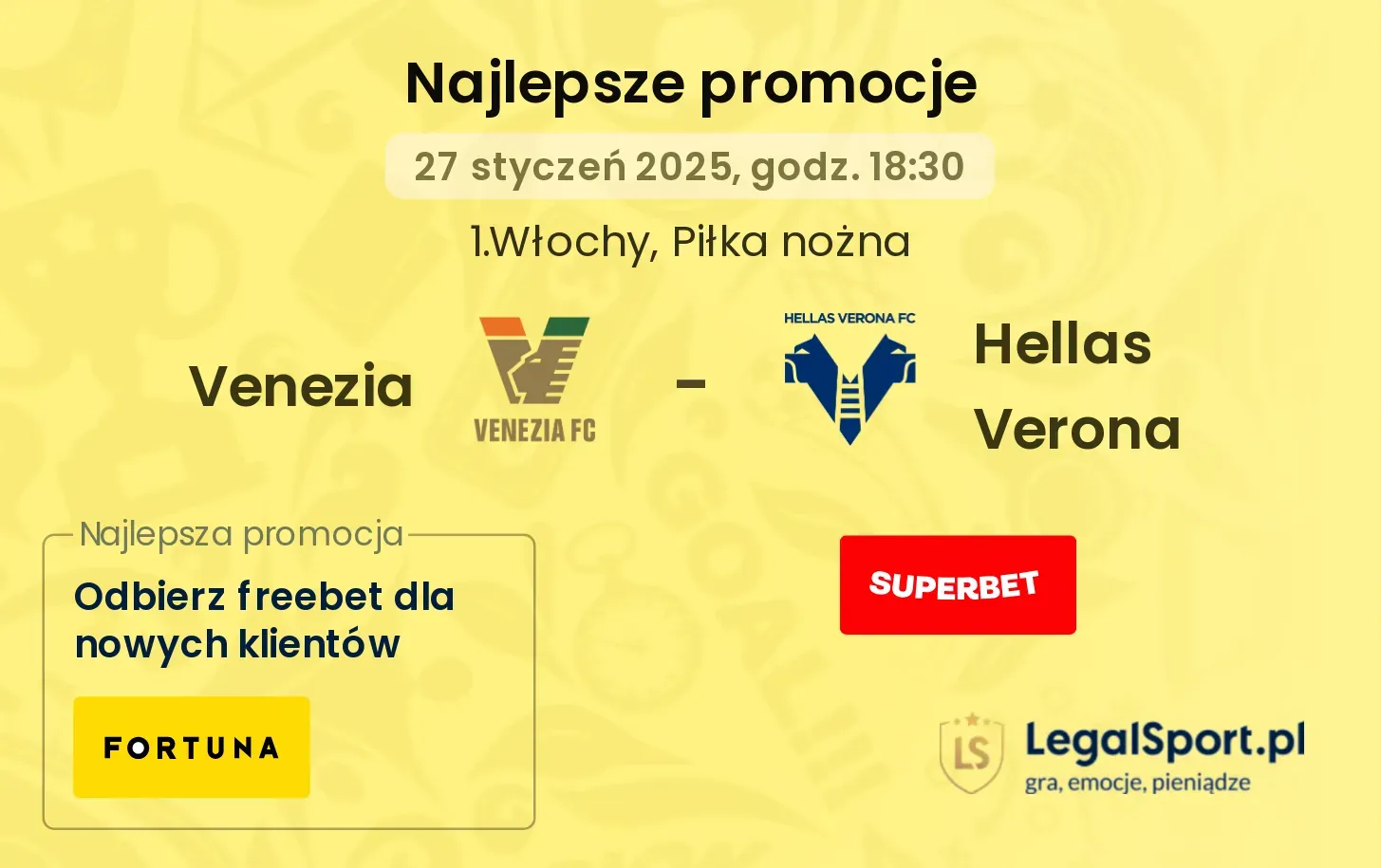 Venezia - Hellas Verona promocje u bukmacherów