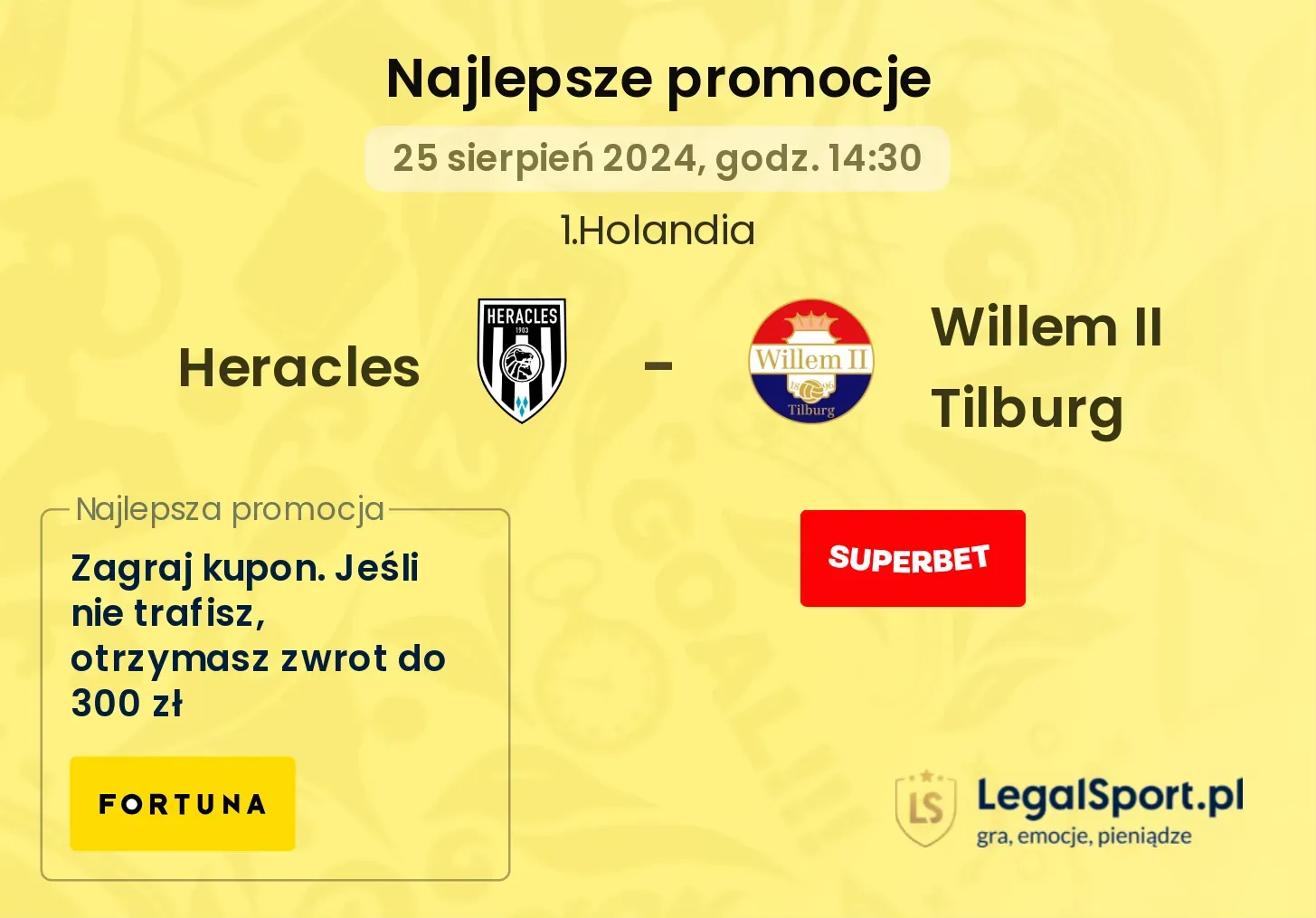 Heracles - Willem II Tilburg promocje bonusy na mecz