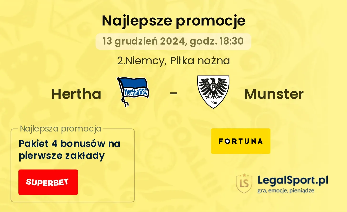 Hertha - Munster promocje bonusy na mecz