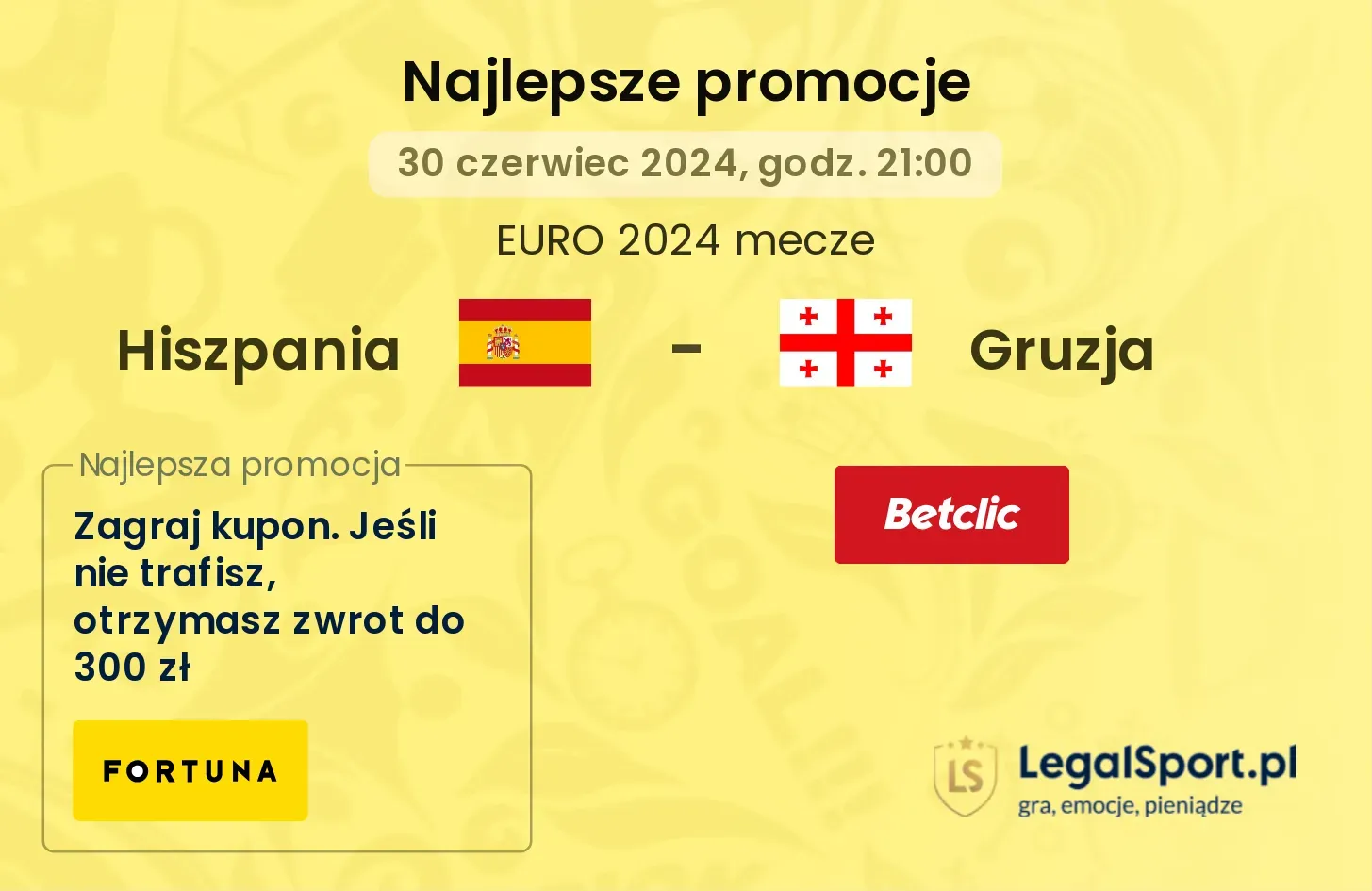 Hiszpania - Gruzja promocje bonusy na mecz