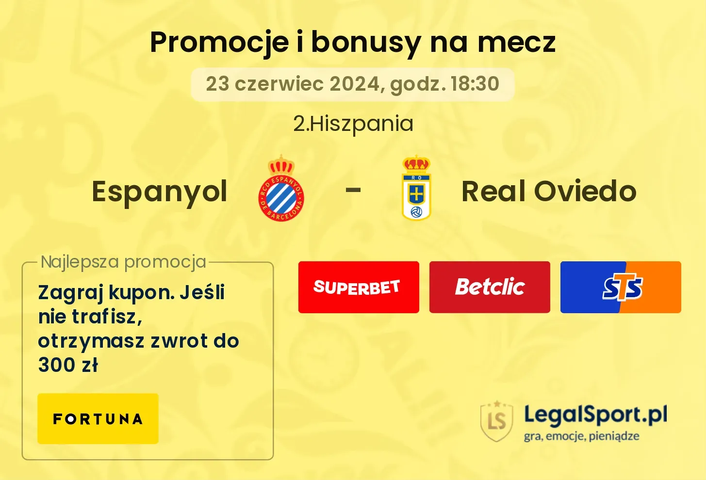 Espanyol - Real Oviedo promocje bonusy na mecz