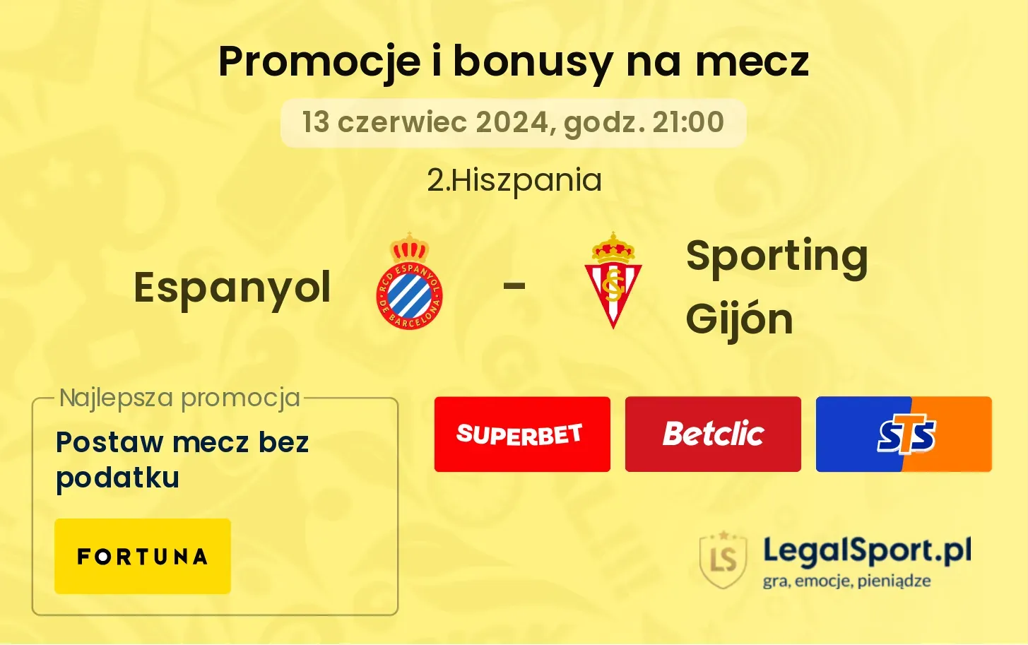 Espanyol - Sporting Gijón promocje bonusy na mecz