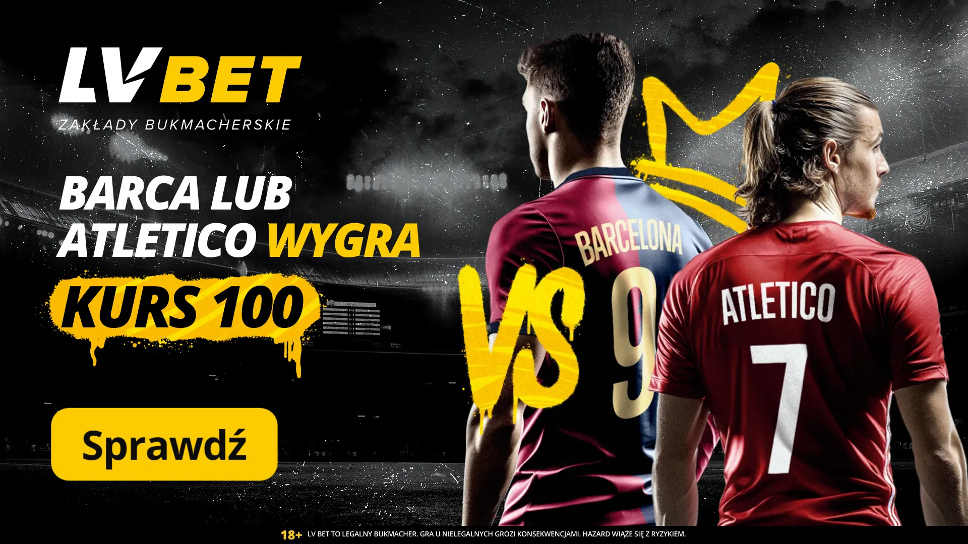 100 zł za Barca lub Atletico wygra