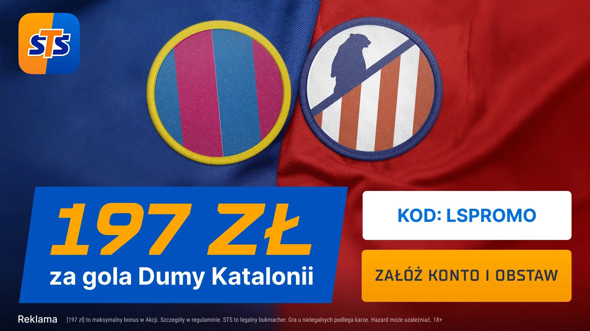 197 zł za bramkę Barcy lub Atletico w akcji STS na 21. grudnia 2024