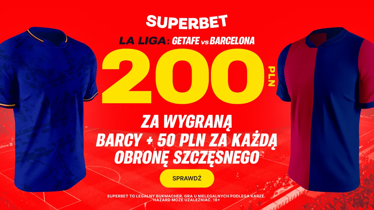 200 zł za wygraną Barcy z Getafe + 50 PLN za każdą obronę Szczęsnego