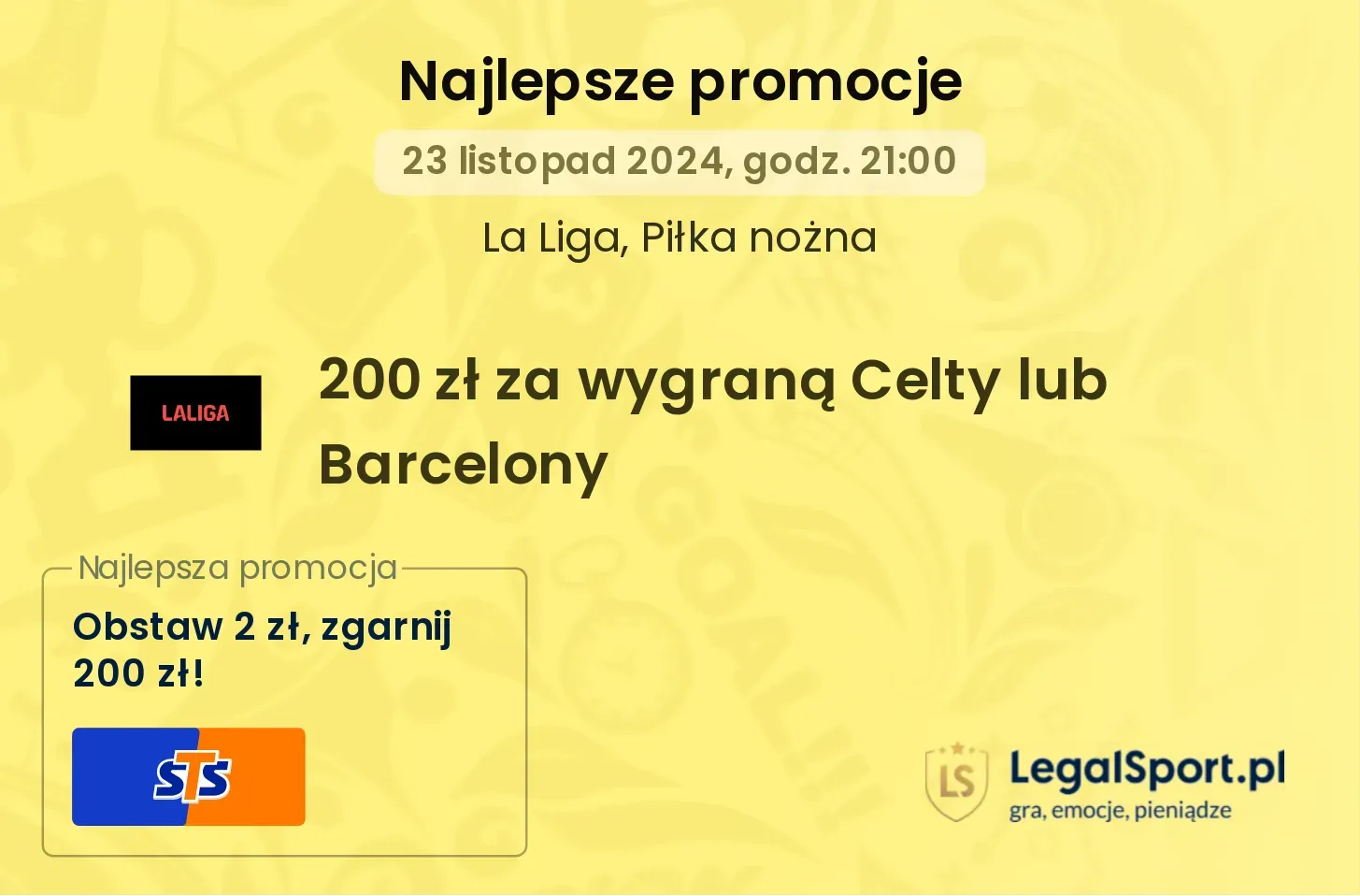 200 zł za wygraną Celty lub Barcelony promocje bonusy na mecz