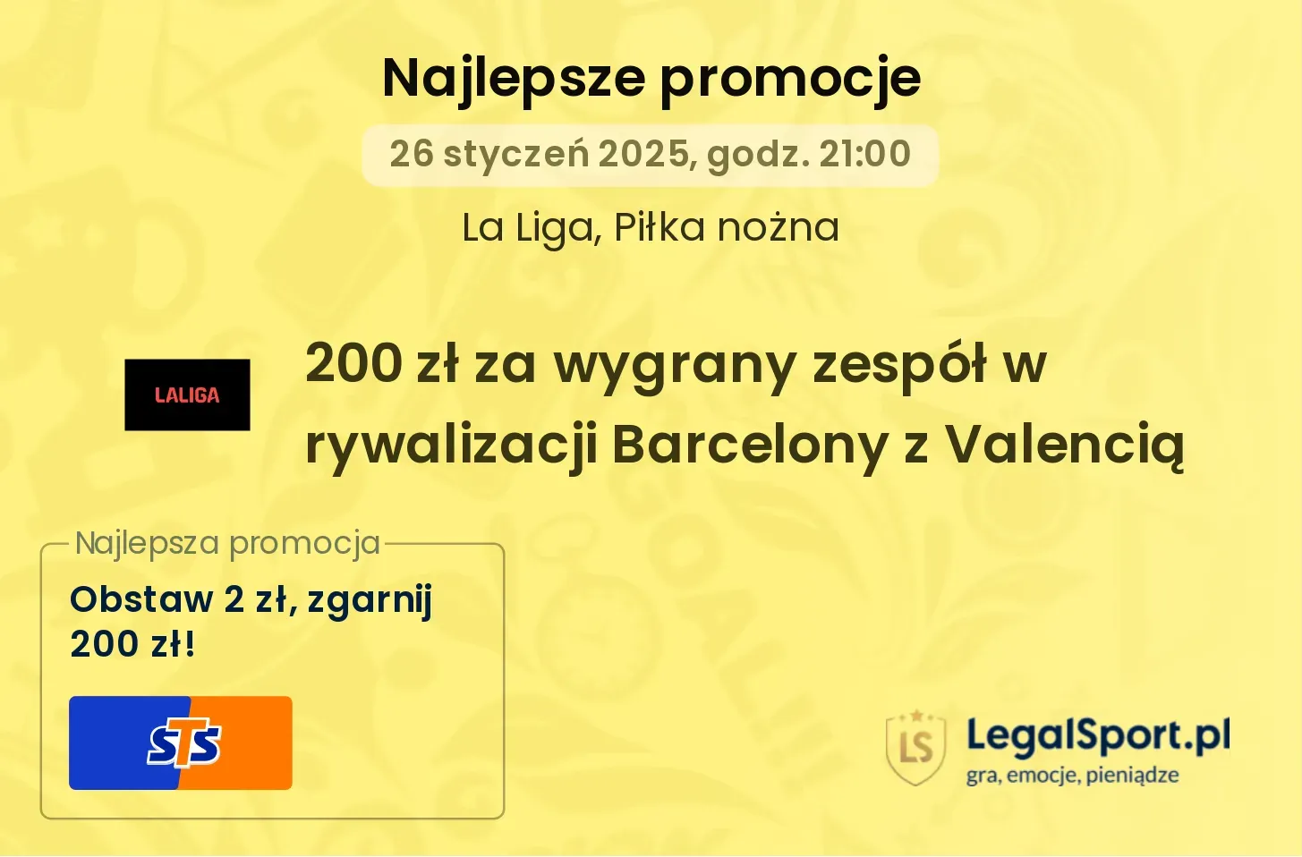 200 zł za wygrany zespół w rywalizacji Barcelony z Valencią promocje bonusy na mecz