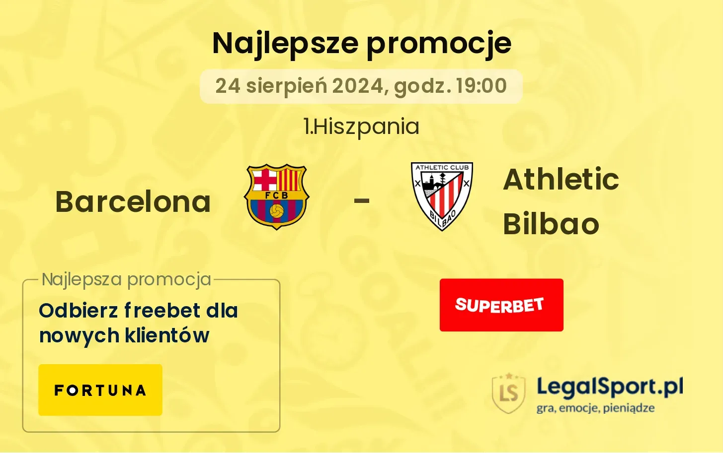 Barcelona - Athletic Bilbao promocje bonusy na mecz