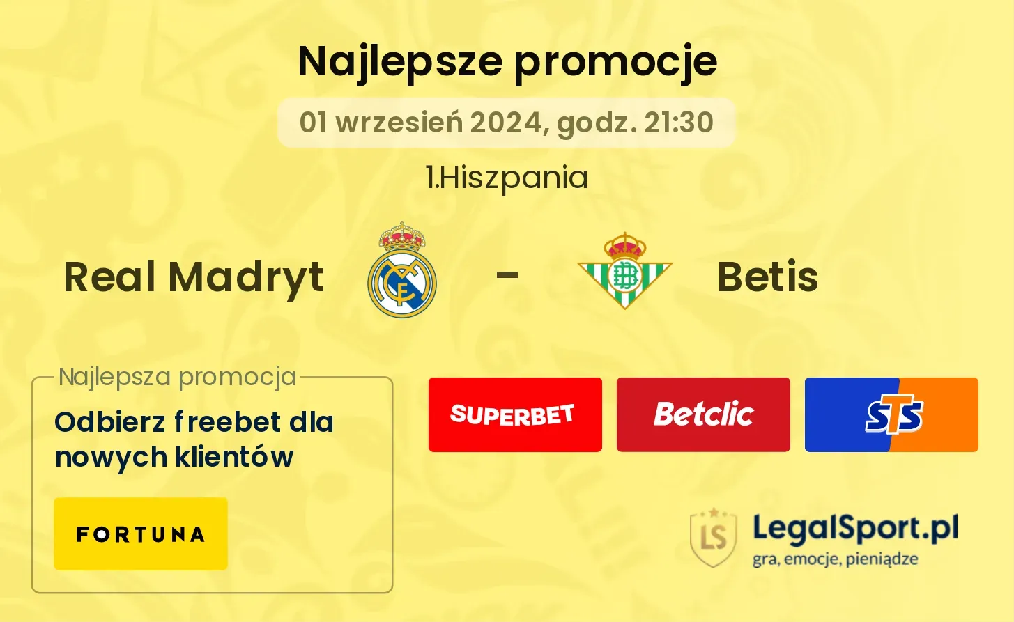 Real Madryt - Betis promocje bonusy na mecz