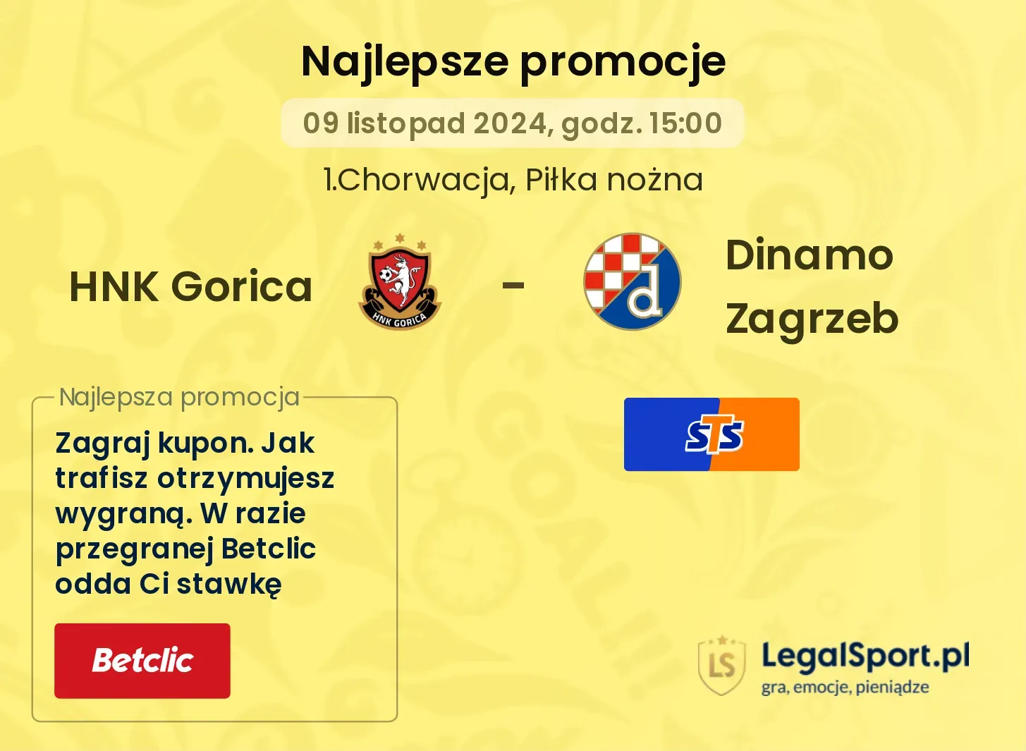 HNK Gorica - Dinamo Zagrzeb promocje bonusy na mecz