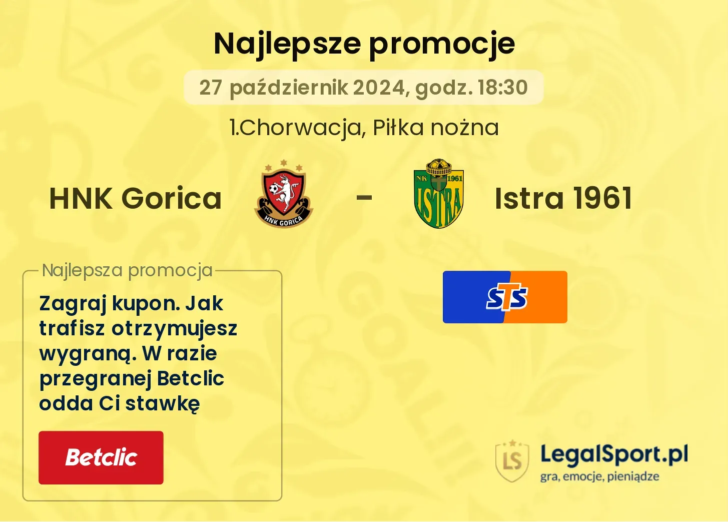 HNK Gorica - Istra 1961 promocje bonusy na mecz