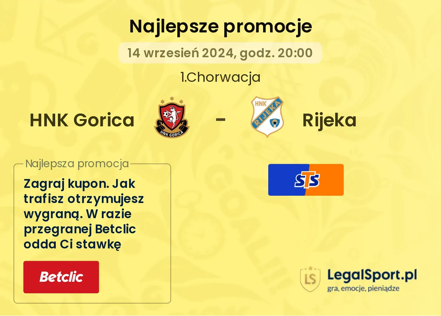 HNK Gorica - Rijeka promocje bonusy na mecz