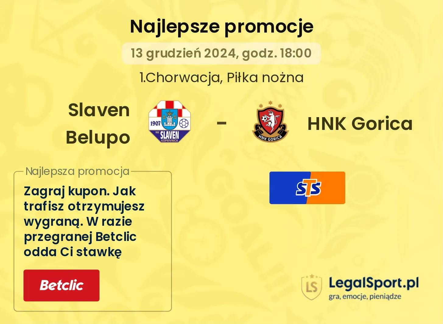 Slaven Belupo - HNK Gorica promocje bukmacherskie