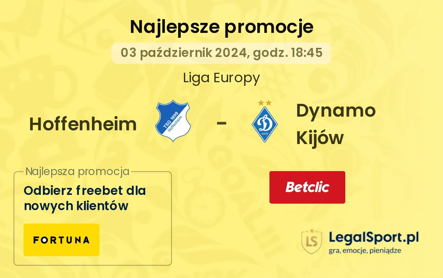 Hoffenheim - Dynamo Kijów promocje bonusy na mecz