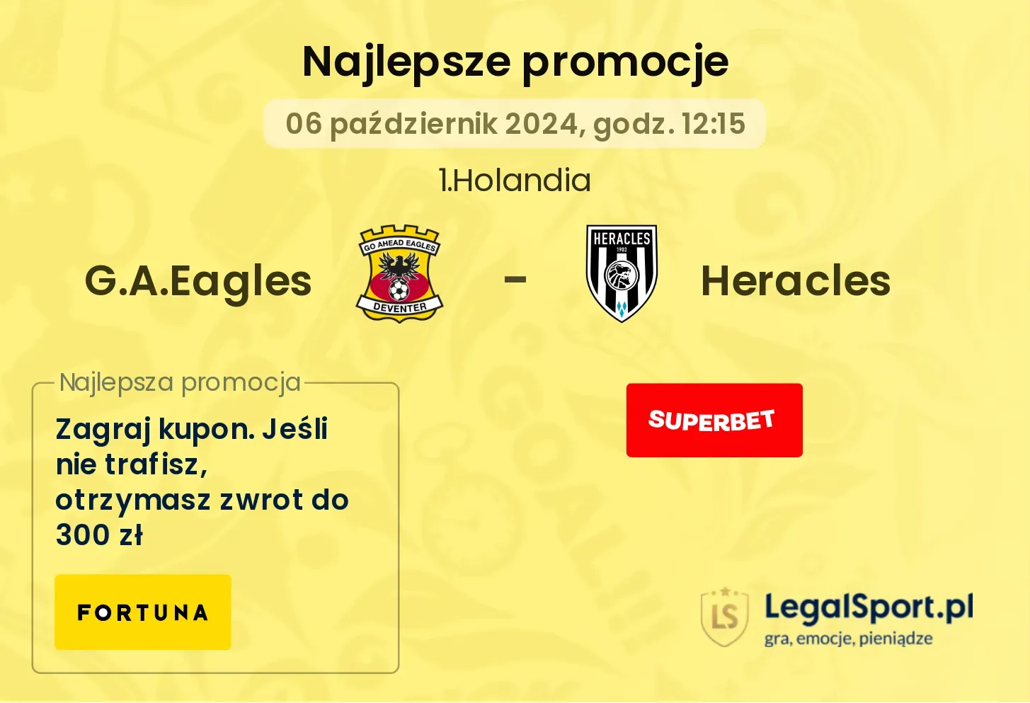 G.A.Eagles - Heracles promocje bonusy na mecz