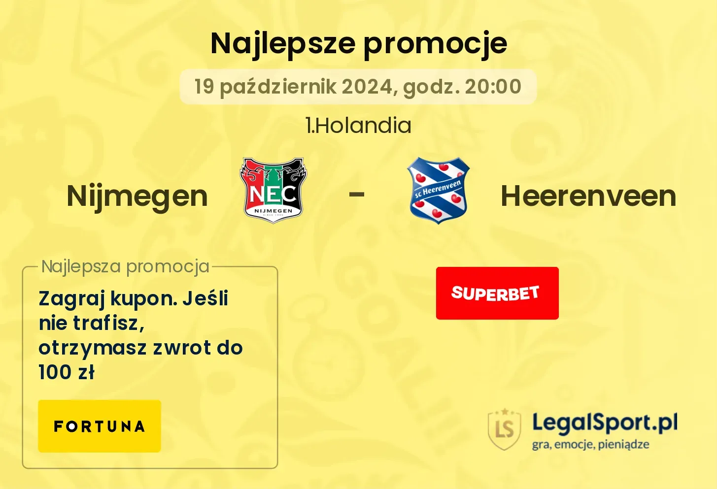 Nijmegen - Heerenveen promocje bonusy na mecz