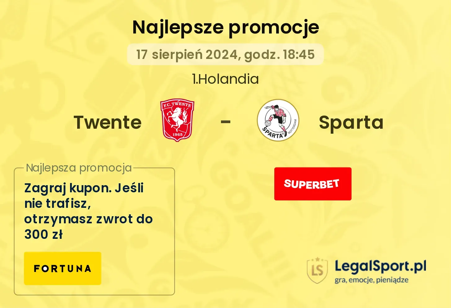 Twente - Sparta promocje bonusy na mecz