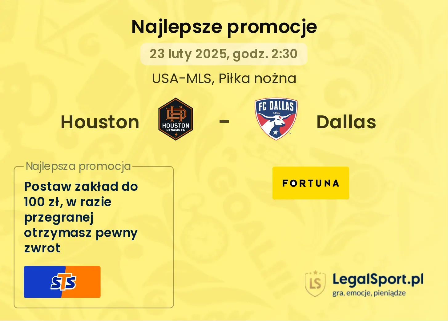 Houston - Dallas promocje bonusy na mecz