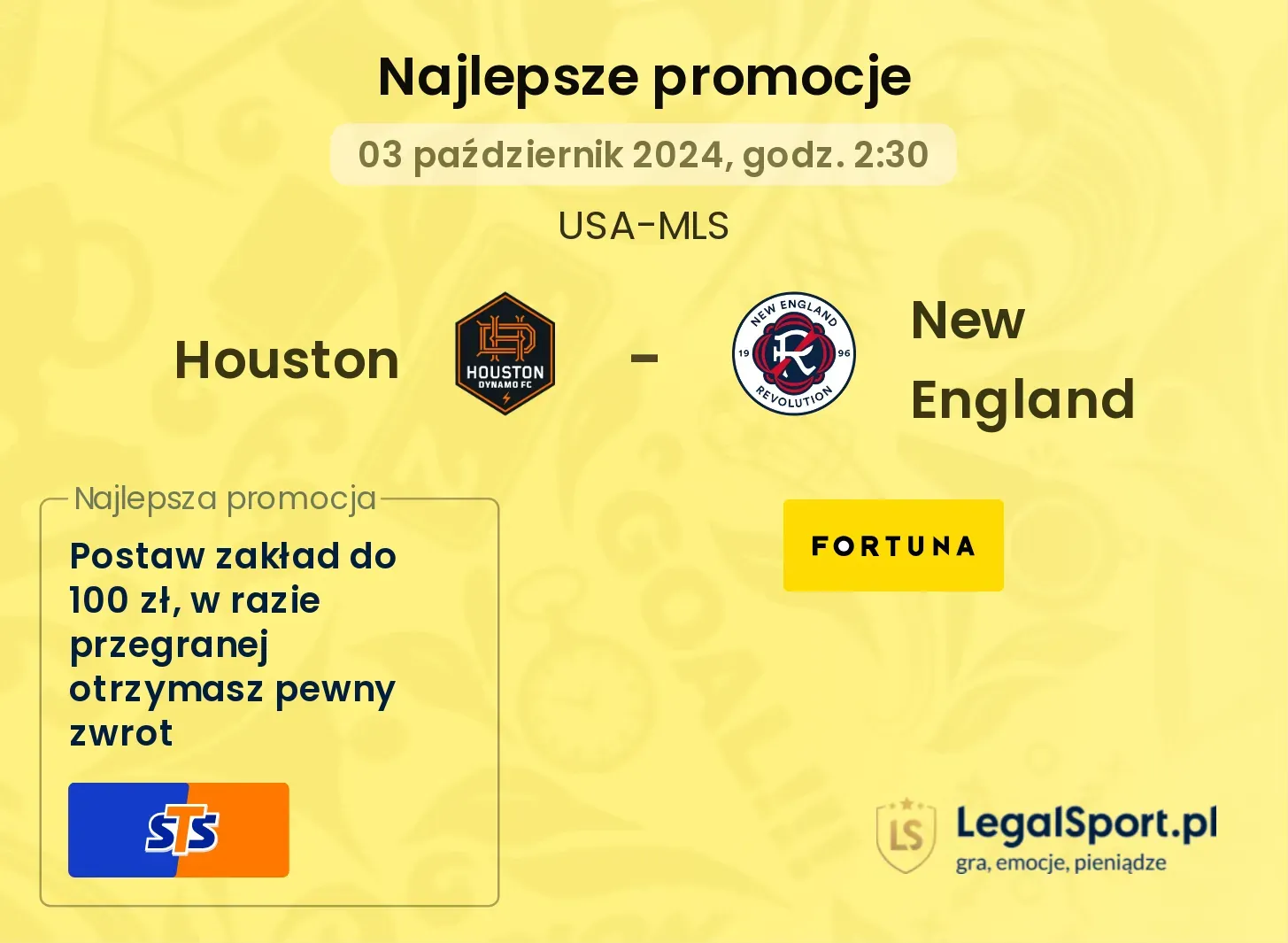 Houston - New England promocje u bukmacherów 03.10, 02:30