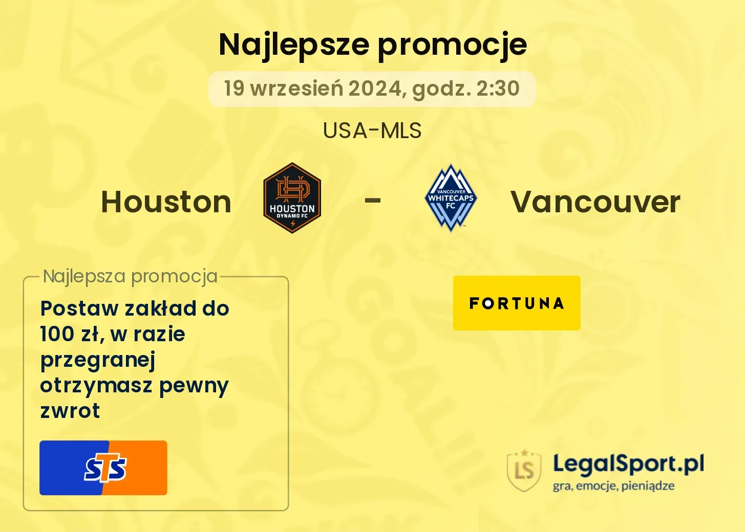 Houston - Vancouver promocje bonusy na mecz