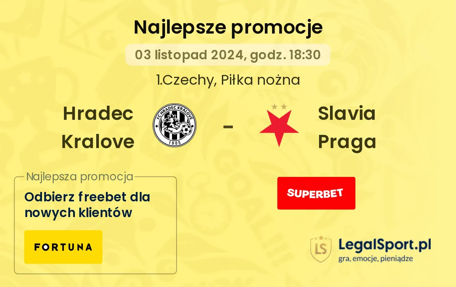 Hradec Kralove - Slavia Praga promocje bonusy na mecz