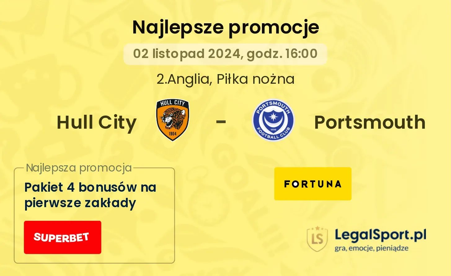 Hull City - Portsmouth promocje bonusy na mecz