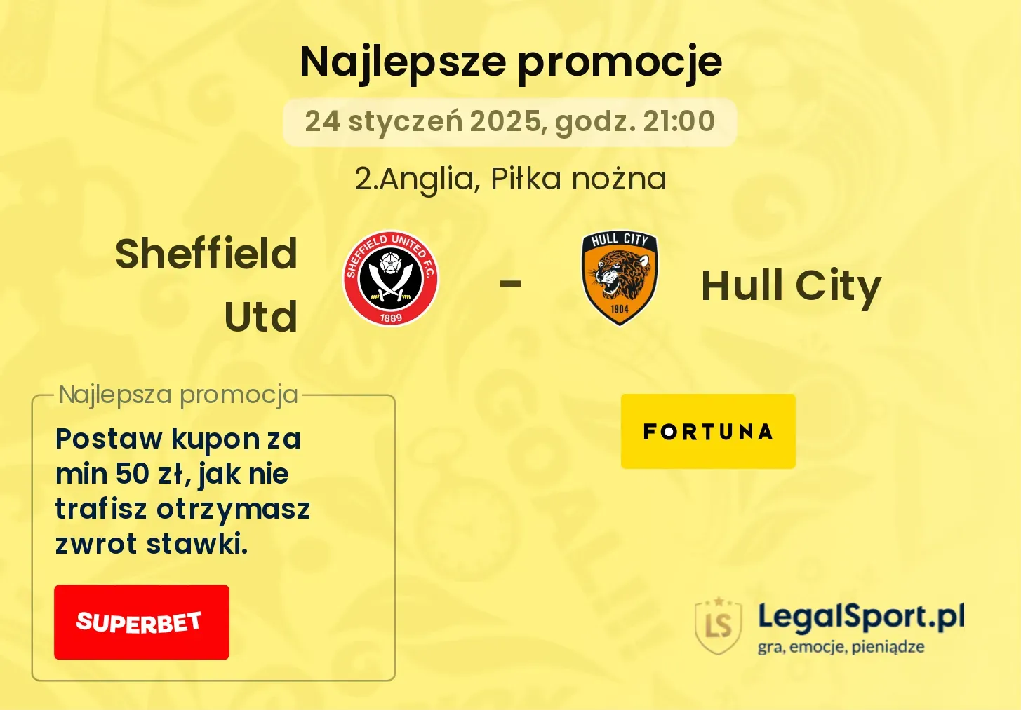 Sheffield Utd - Hull City promocje u bukmacherów