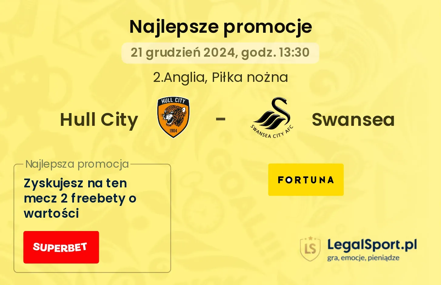 Hull City - Swansea promocje bonusy na mecz