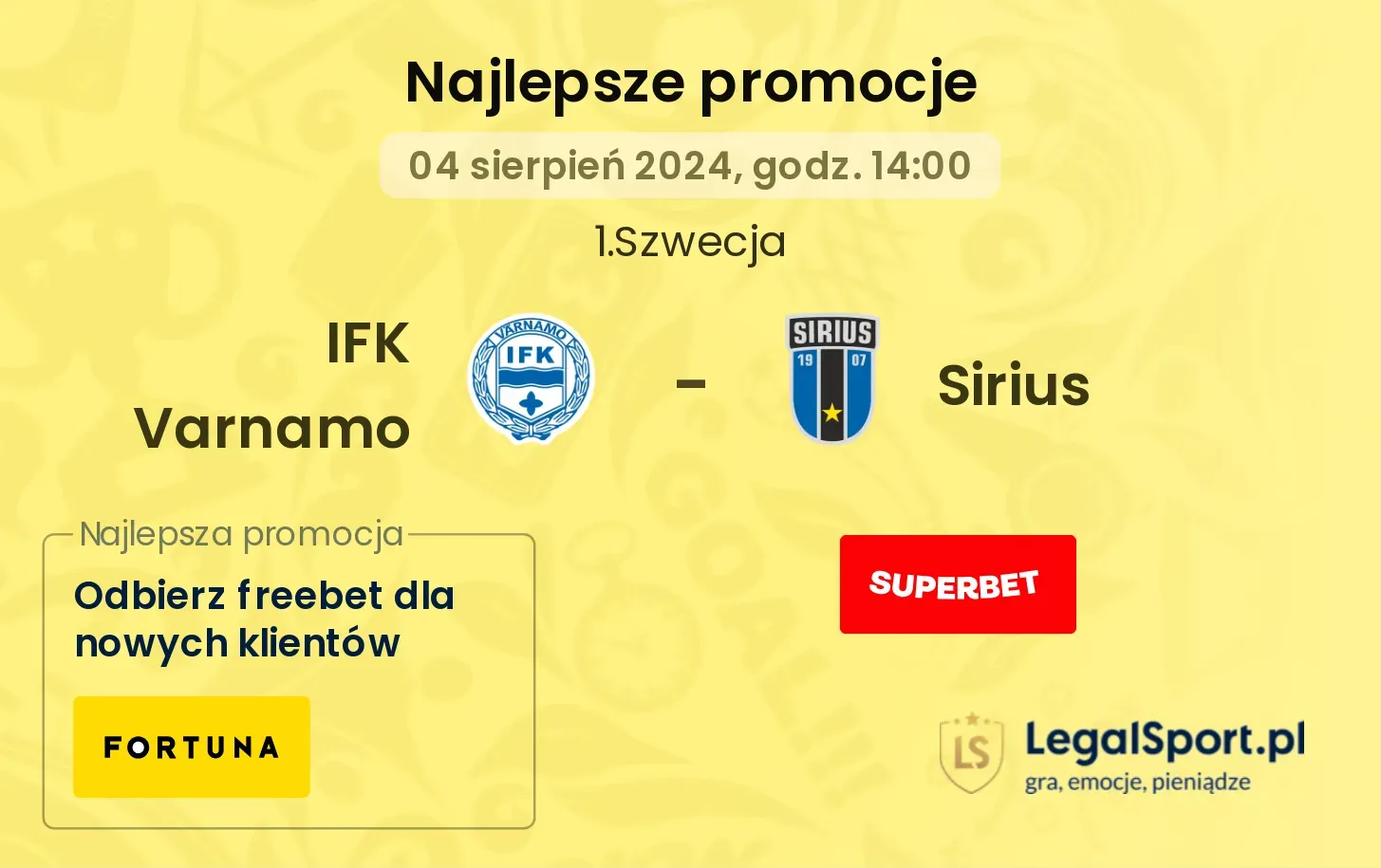 IFK Varnamo - Sirius promocje bonusy na mecz