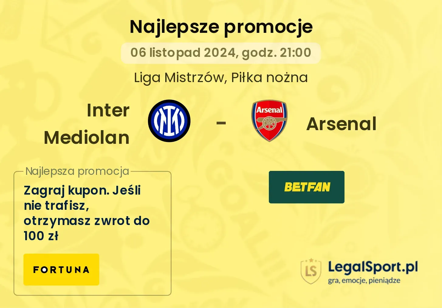 Inter Mediolan - Arsenal promocje bonusy na mecz