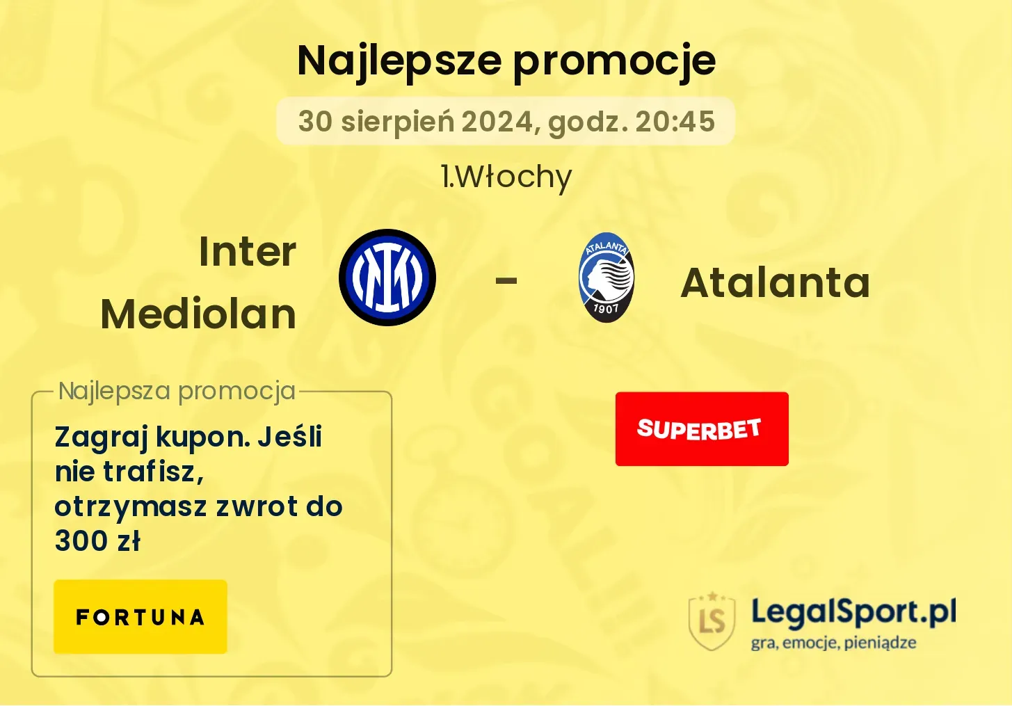 Inter Mediolan - Atalanta promocje bonusy na mecz