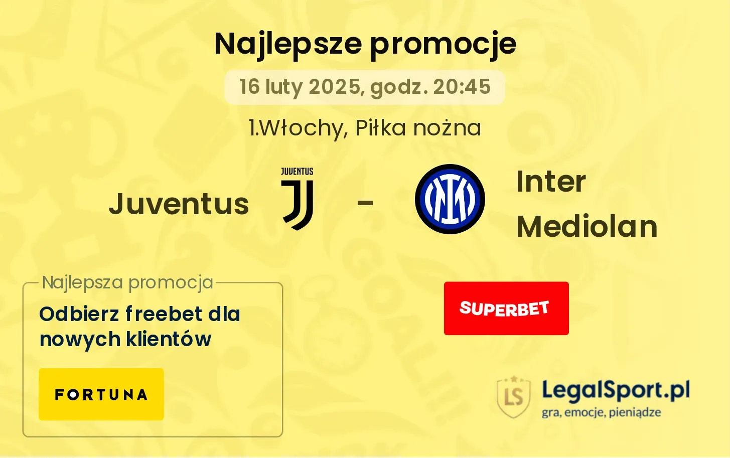 Inter Mediolan - Juventus promocje bukmacherskie 27.10, 18:00