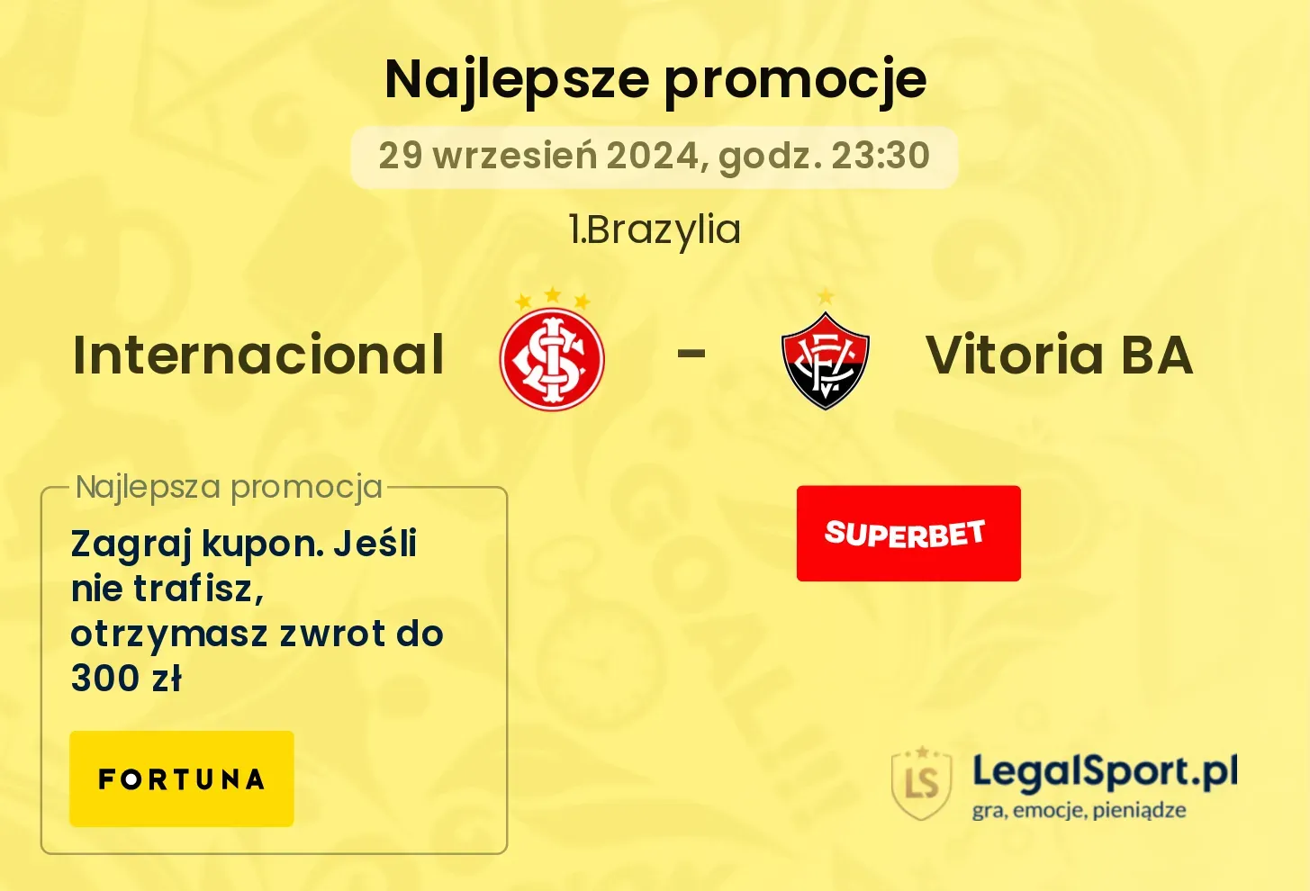 Internacional - Vitoria BA promocje bonusy na mecz