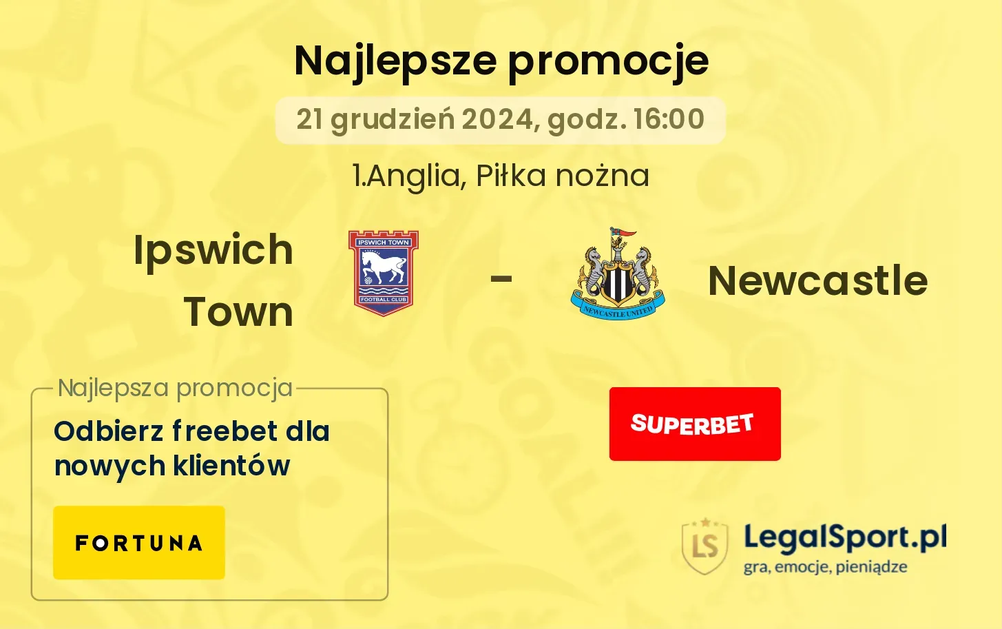 Ipswich Town - Newcastle promocje bonusy na mecz