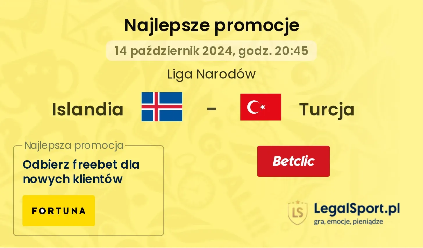 Islandia - Turcja promocje bonusy na mecz