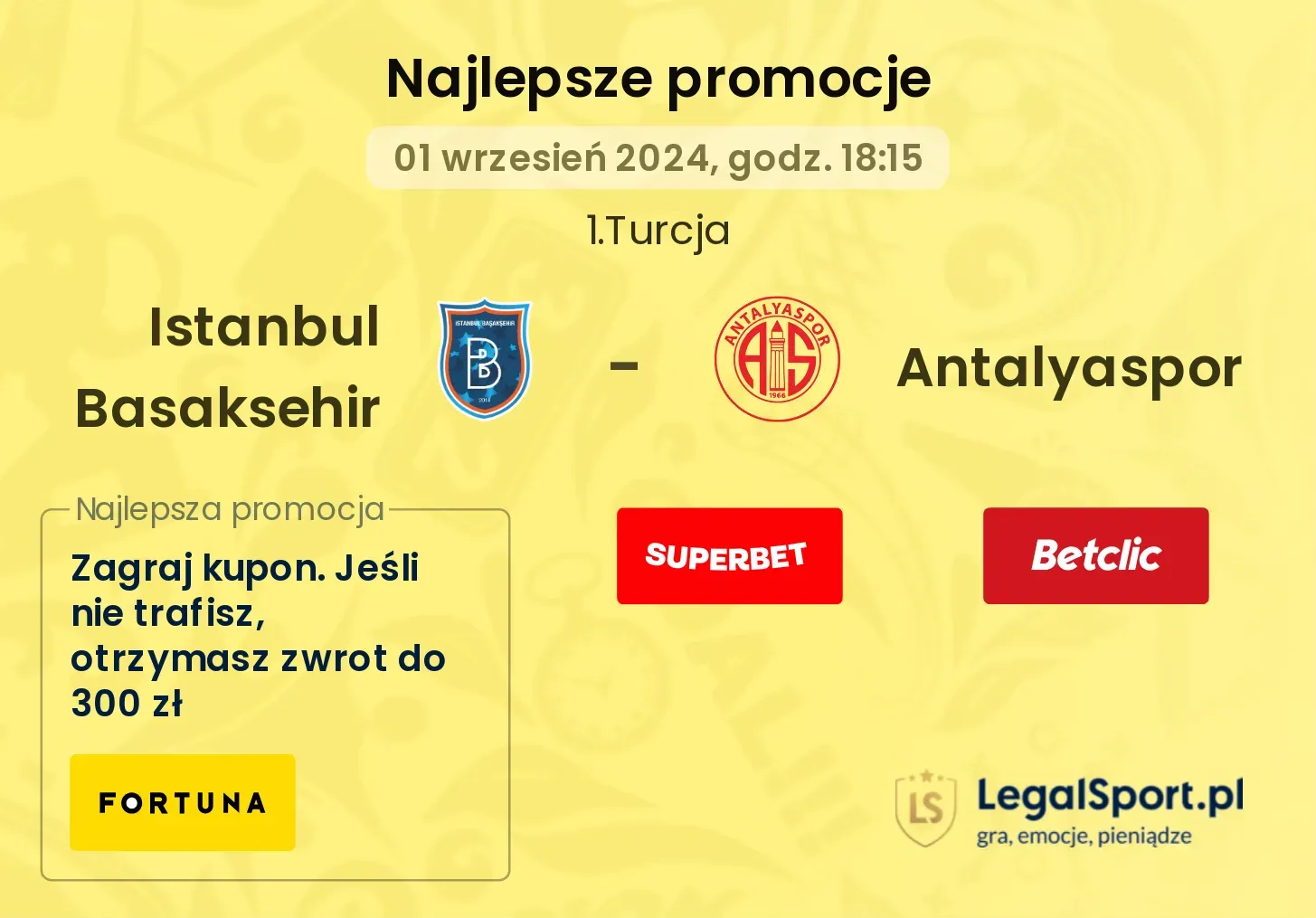 Istanbul Basaksehir - Antalyaspor promocje bonusy na mecz