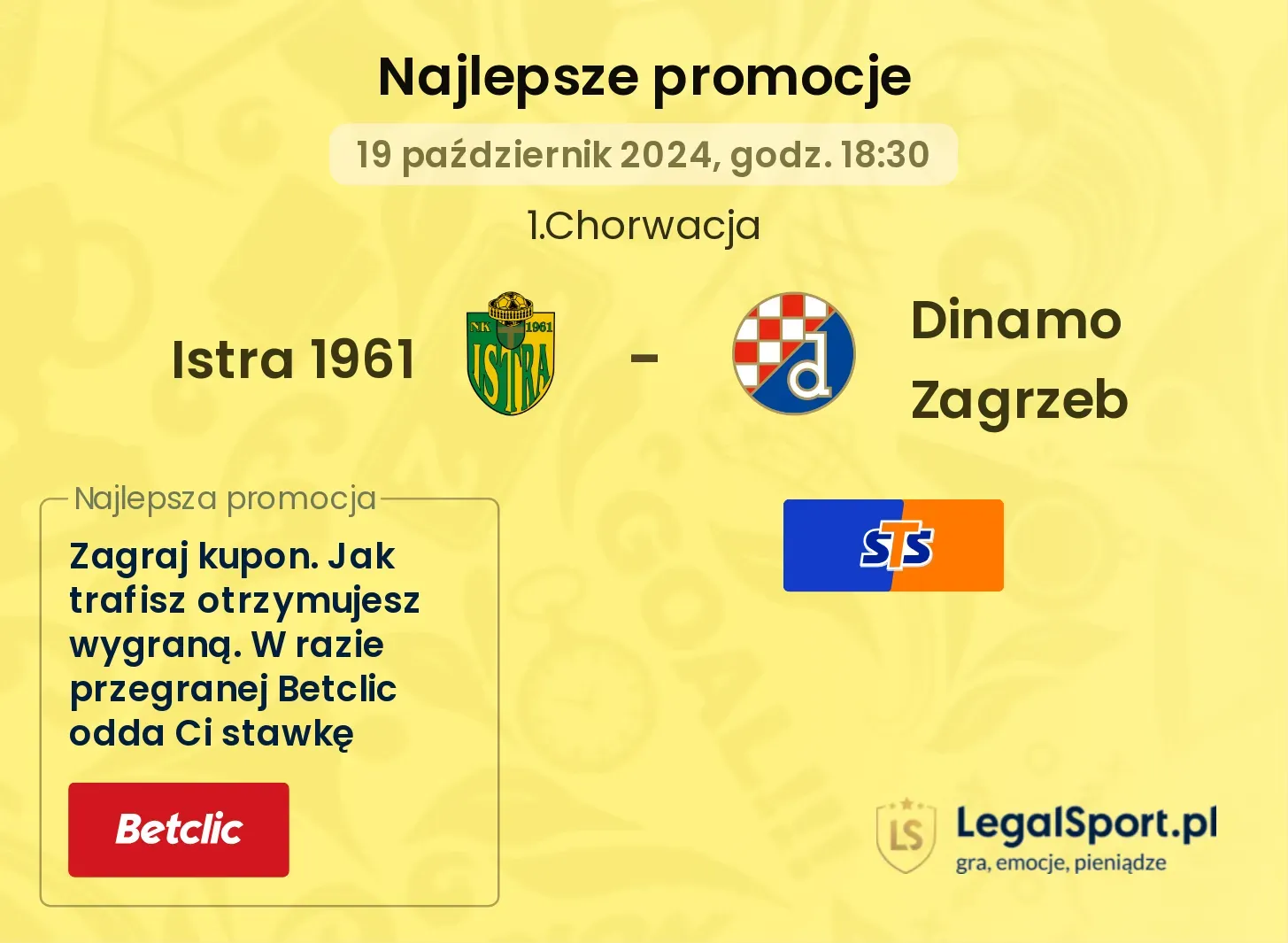 Istra 1961 - Dinamo Zagrzeb promocje bonusy na mecz