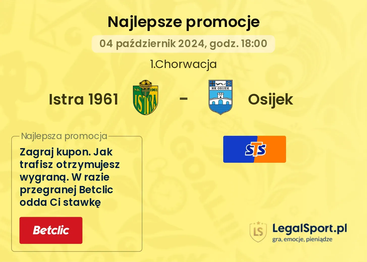 Istra 1961 - Osijek promocje bonusy na mecz