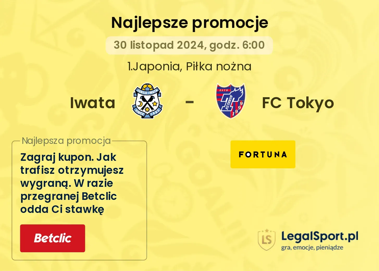 Iwata - FC Tokyo promocje bonusy na mecz