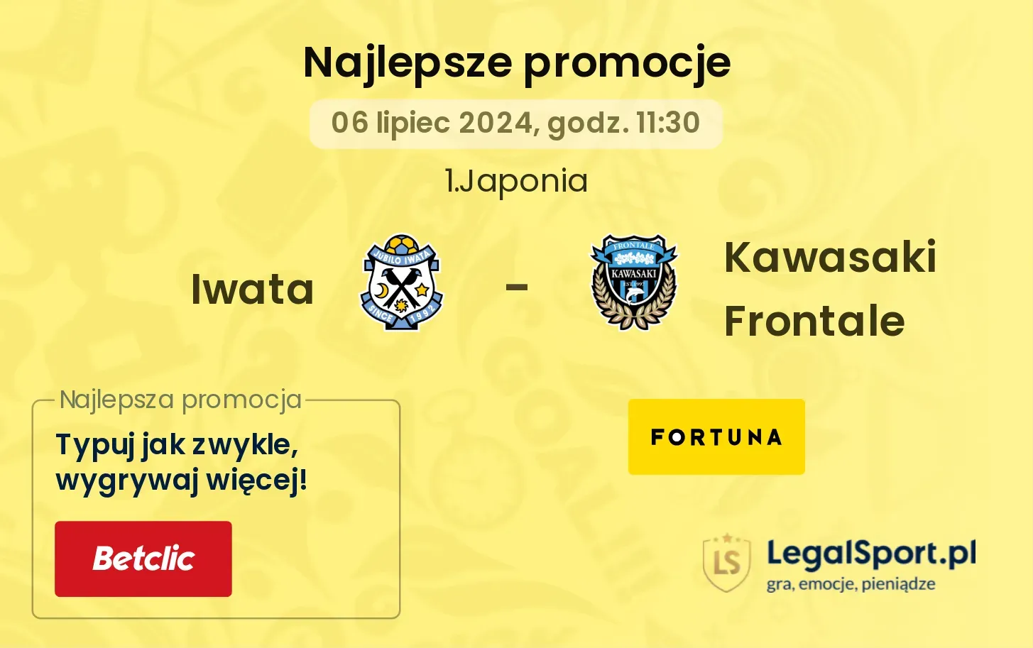 Iwata - Kawasaki Frontale promocje bonusy na mecz